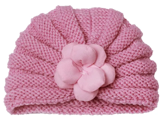 Infant and Toddler Knit Hat with Front Stuffed Bow