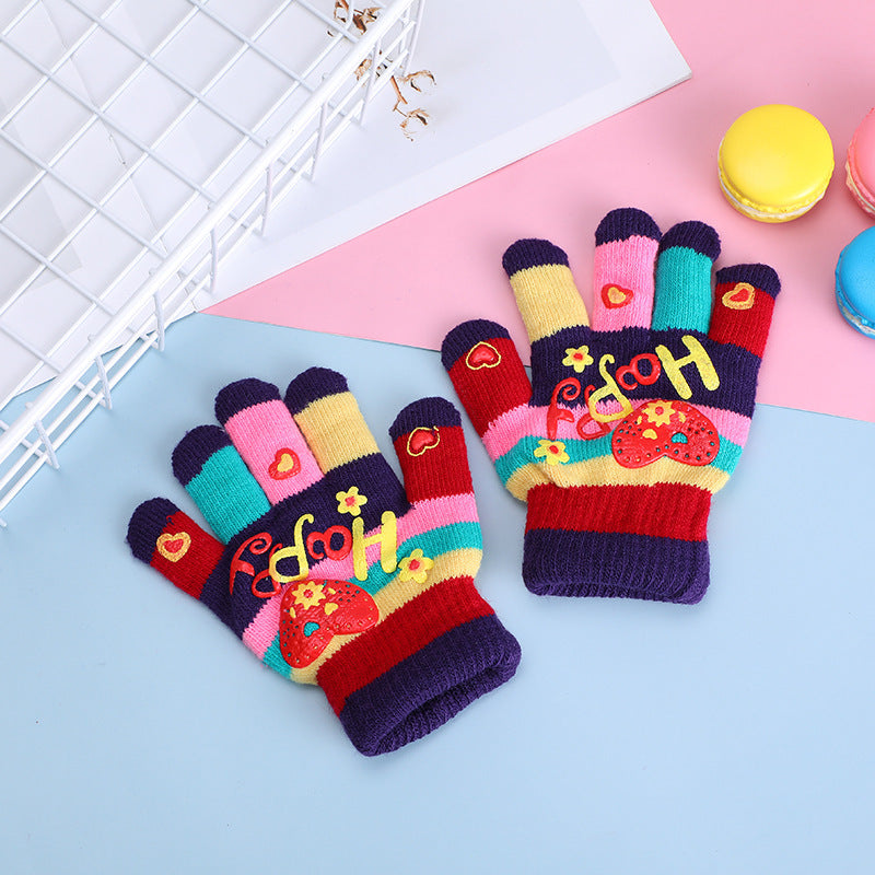 Kids Colorful Knit Gloves