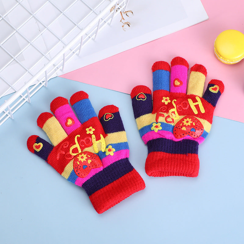 Kids Colorful Knit Gloves