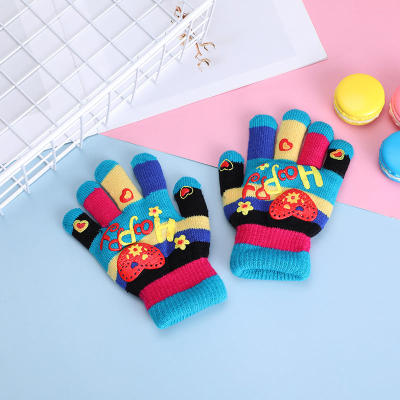 Kids Colorful Knit Gloves