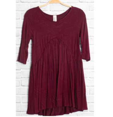 Brielle Burgundy Babydoll Top