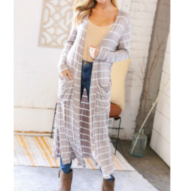 Maybelle Striped Cardigan Duster