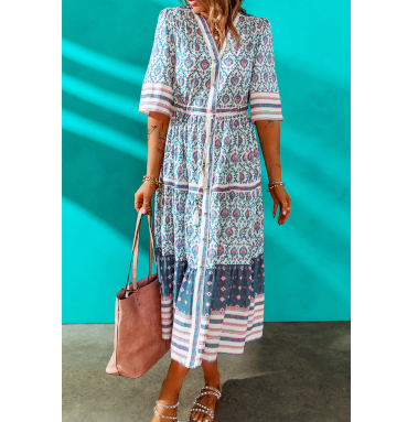 Melissa Boho Button Down Dress