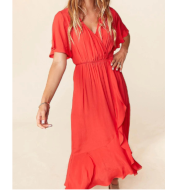 Shelby Red Wrap Dress