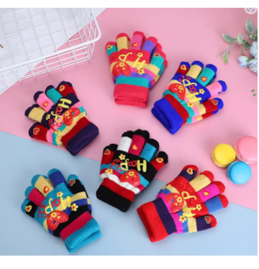 Kids Colorful Knit Gloves