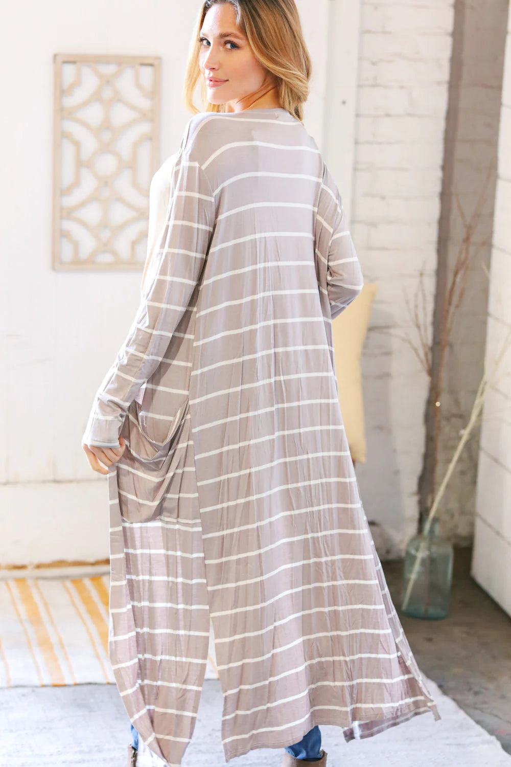 Maybelle Striped Cardigan Duster