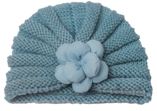 Infant and Toddler Knit Hat with Front Stuffed Bow