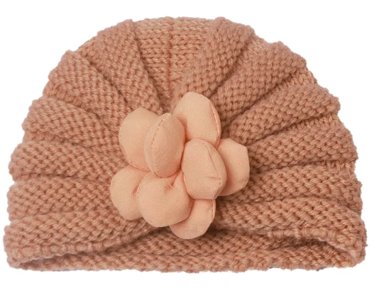 Infant and Toddler Knit Hat with Front Stuffed Bow