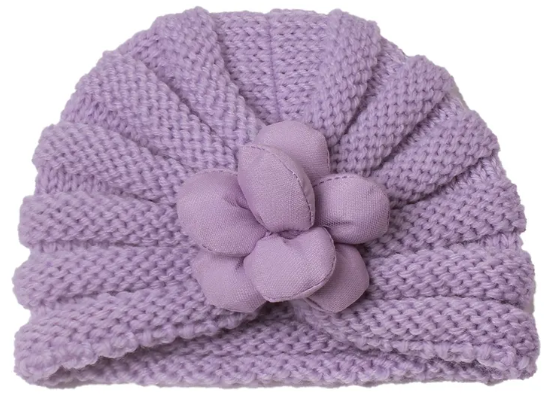 Infant and Toddler Knit Hat with Front Stuffed Bow