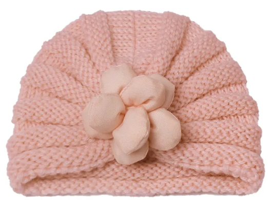 Infant and Toddler Knit Hat with Front Stuffed Bow