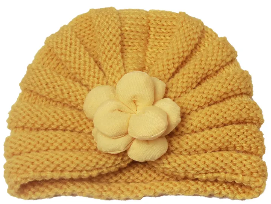 Infant and Toddler Knit Hat with Front Stuffed Bow